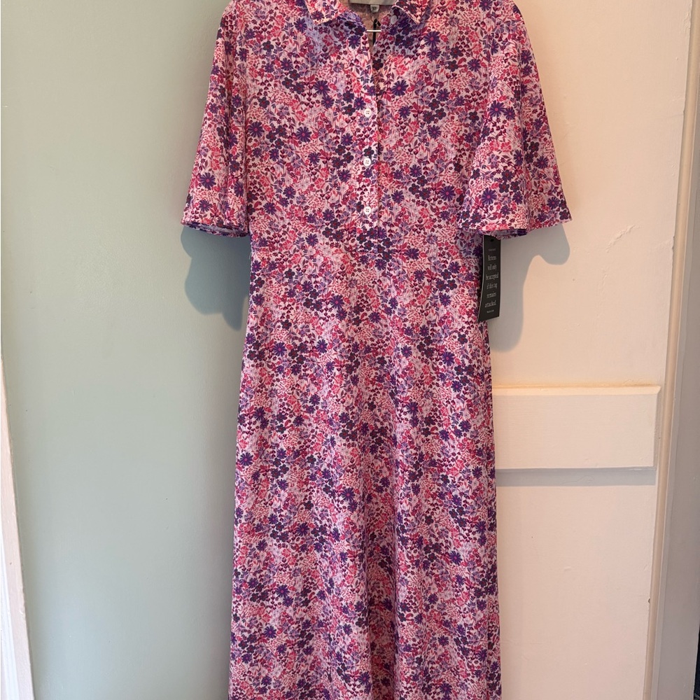 Tuckernuck Pink and Purple Floral Midi Dress